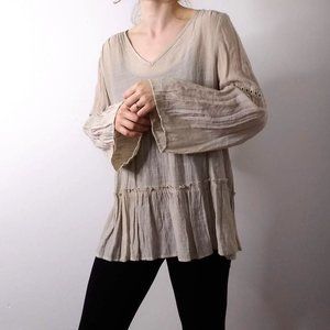 Bell Sleeve Peasant Top | Flowy Tunic